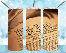 Load image into Gallery viewer, American Flag/ We The People 20 oz. Sublimation Tumbler